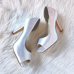 Michaelangelo White Stiletto Christmas New Years Eve Party Shoes Size 6 Heels